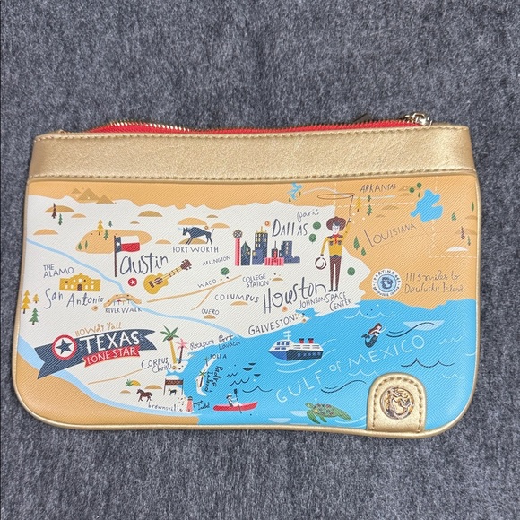 Spartina 449 Handbags - Spartina 449 Red and Gold Zippered Pouch